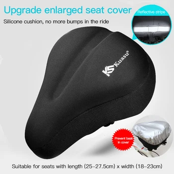 

New Bicycle Cushion Silicone Sponge Thickening Bike Seat Breathable Anti-Slip Exercise Bike Saddle Black