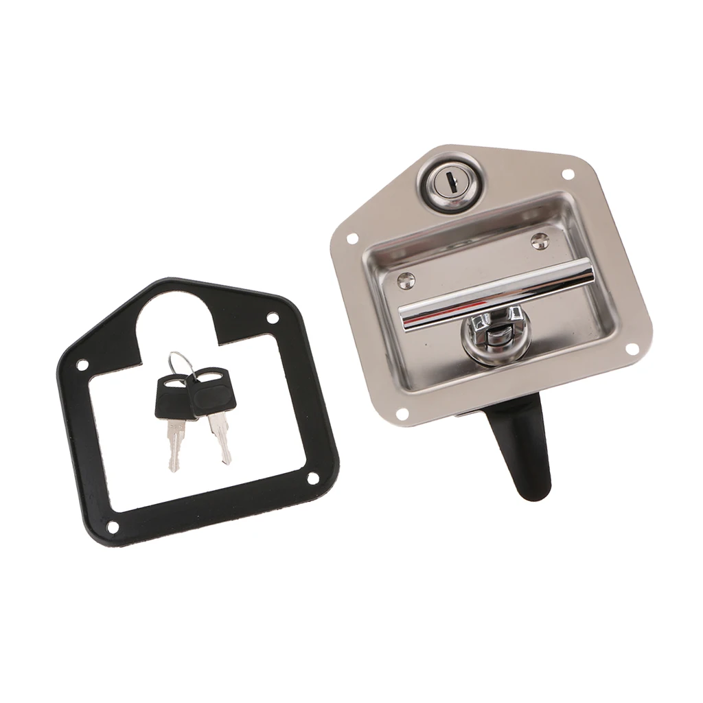 Stainless Steel RV Trailer Camper T- Handle Locking Door Lock Latch Tool Box