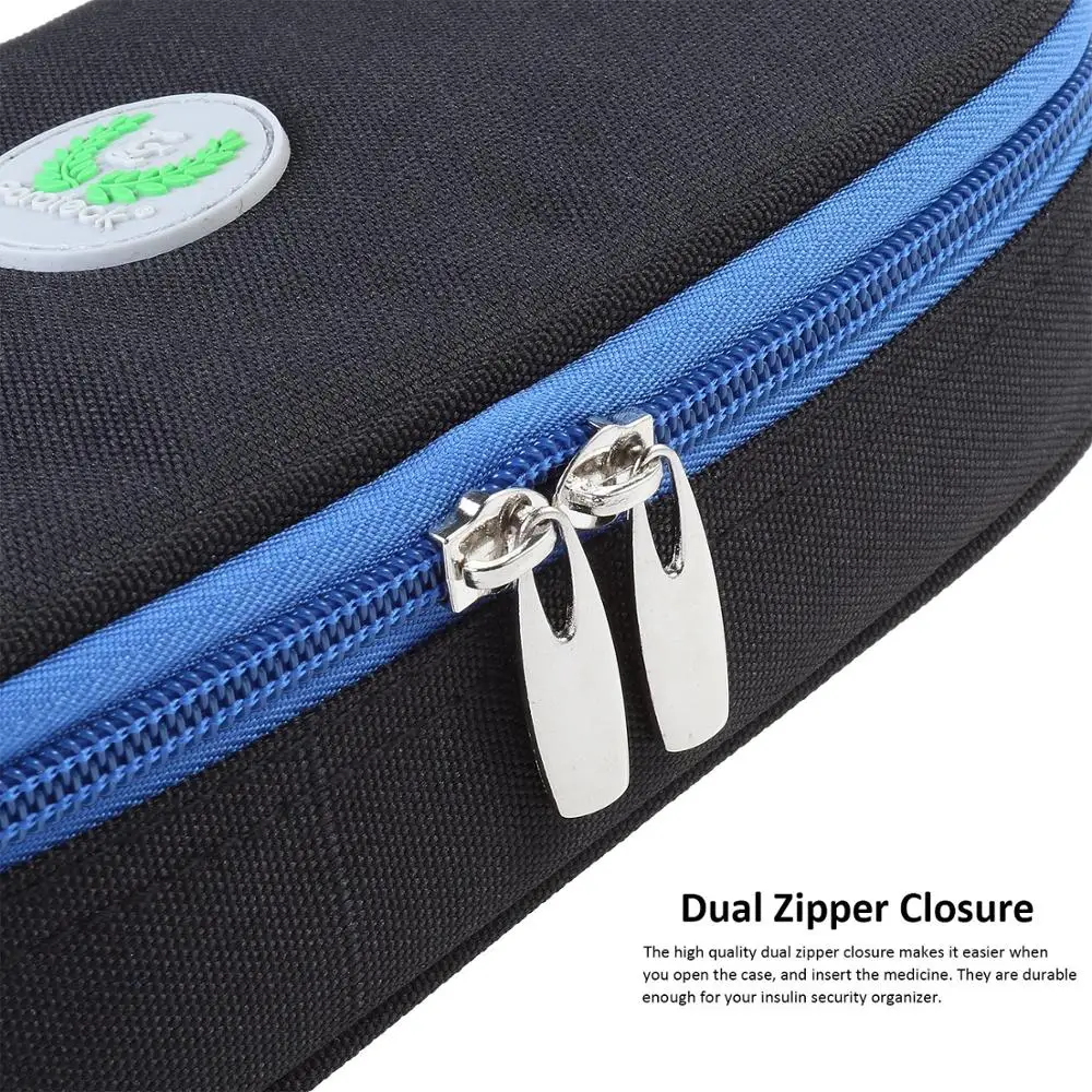 Medical Travel Cooler Bag Oxford Fabric Insulin Cooling Case with 2 Ice Packs for Diabetics Medication Cool