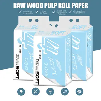 

Wood Pulp 6 Rolls Family Roll Paper Soft Bamboo Fiber Paper Baby Thickening Security Toilet Paper Kitchen Tissue Tampon Natural