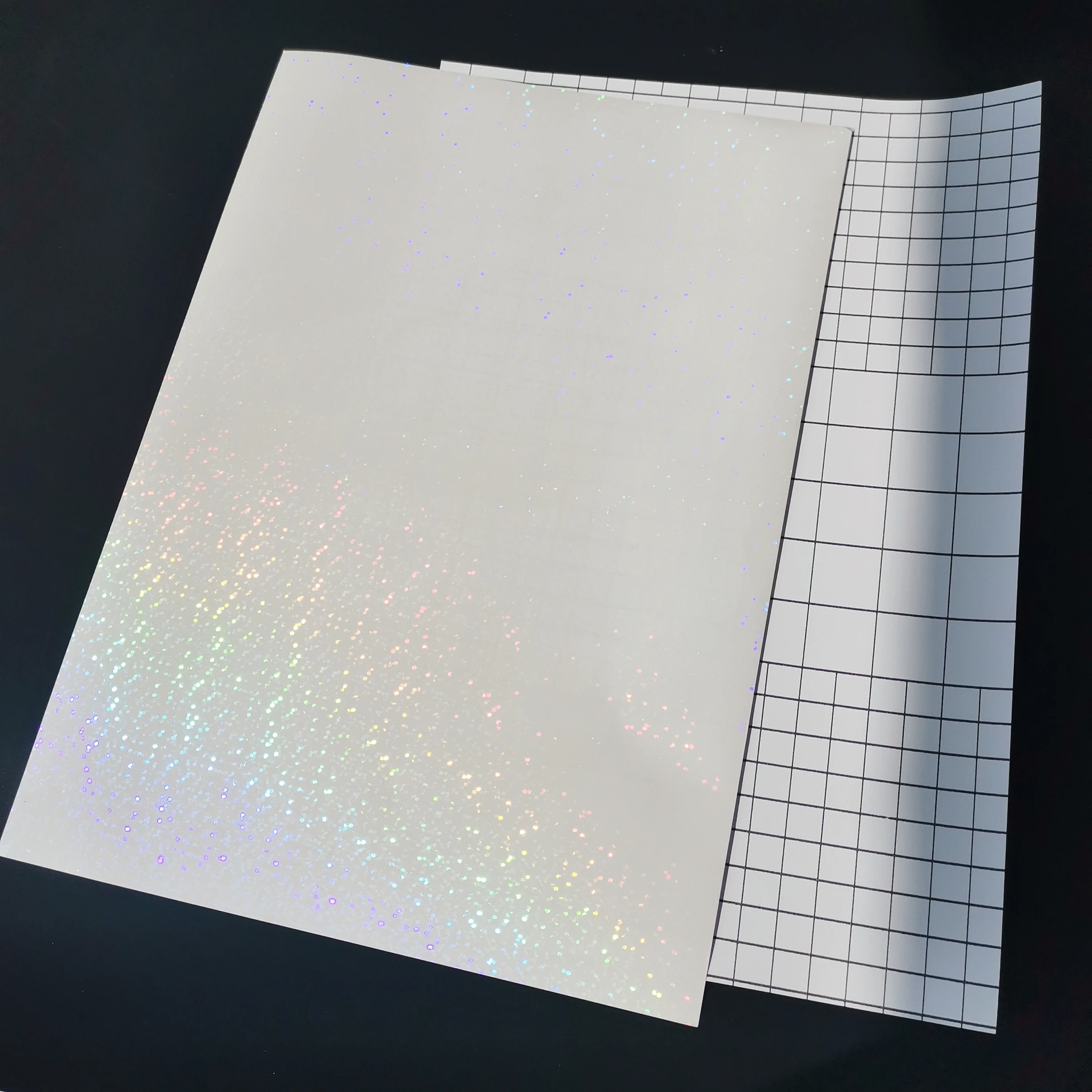 210 X 297 MM Holographic Sand Photo Adhesive Tape Back Hot Stamping On Paper 50 Sheets DIY Package Color Card