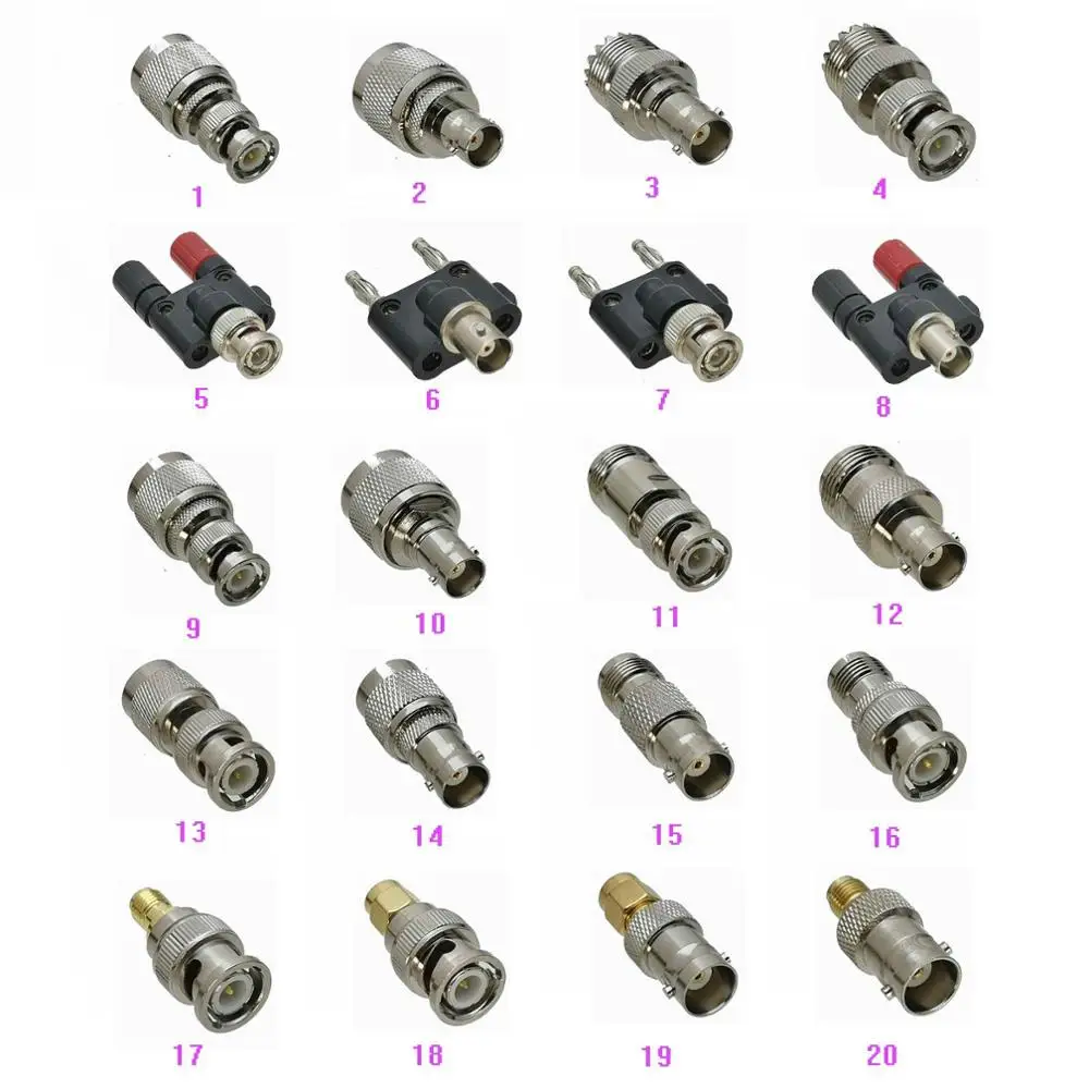 1pce адаптер BNC к UHF PL259 SO239/Banana/N/TNC/SMA штекер и Женский Разъем RF коаксиальный разъем для радио