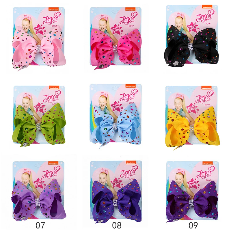 5 ''заколка для волос для маленьких девочек большой JoJo Siwa банты ручной работы заколка для волос с кристаллами Радужная Лента Узел аксессуары для волос головной убор шпильки