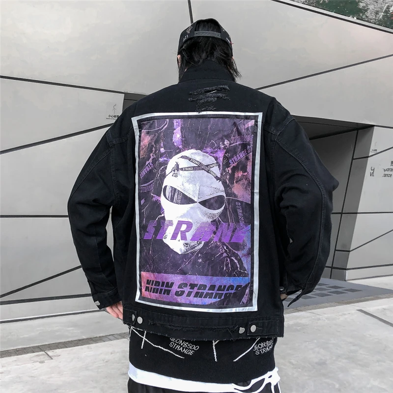 

Hip Hop Denim Jacket Pattern Patch Designs 2019 New Men