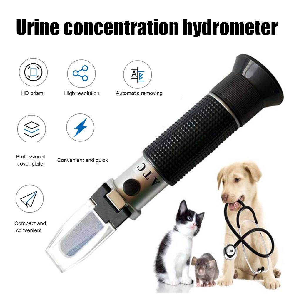 Refractometer Pet Urine Specific Gravity Handheld Veterinary Serum Plasma Protein Hemoglobin Tester for Cats Dogs Analyzer | Инструменты