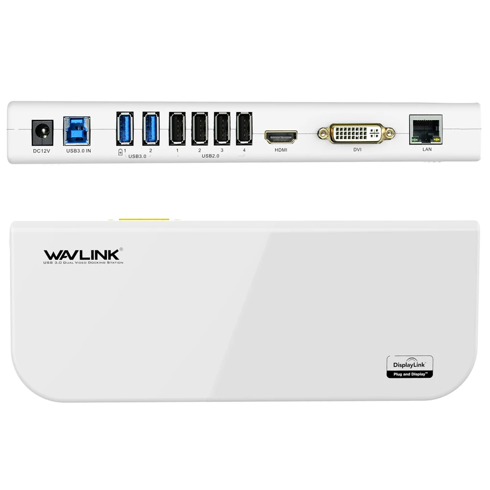 Wavlink USB 3,0 док-станция Gigabit Ethernet Двойной видео монитор поддерживает DVI/HDMI/VGA до 2048x1152 для ноутбука док-станции