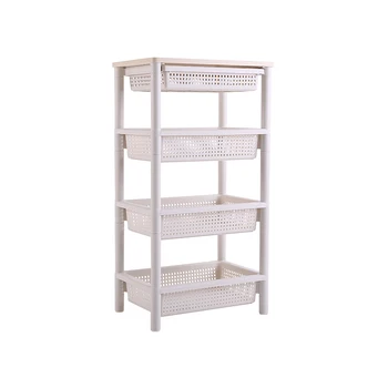 

Kitchen racks floor multi-layer household removable trolley storage baskets put fruit and vegetable basket shelf 4 layers