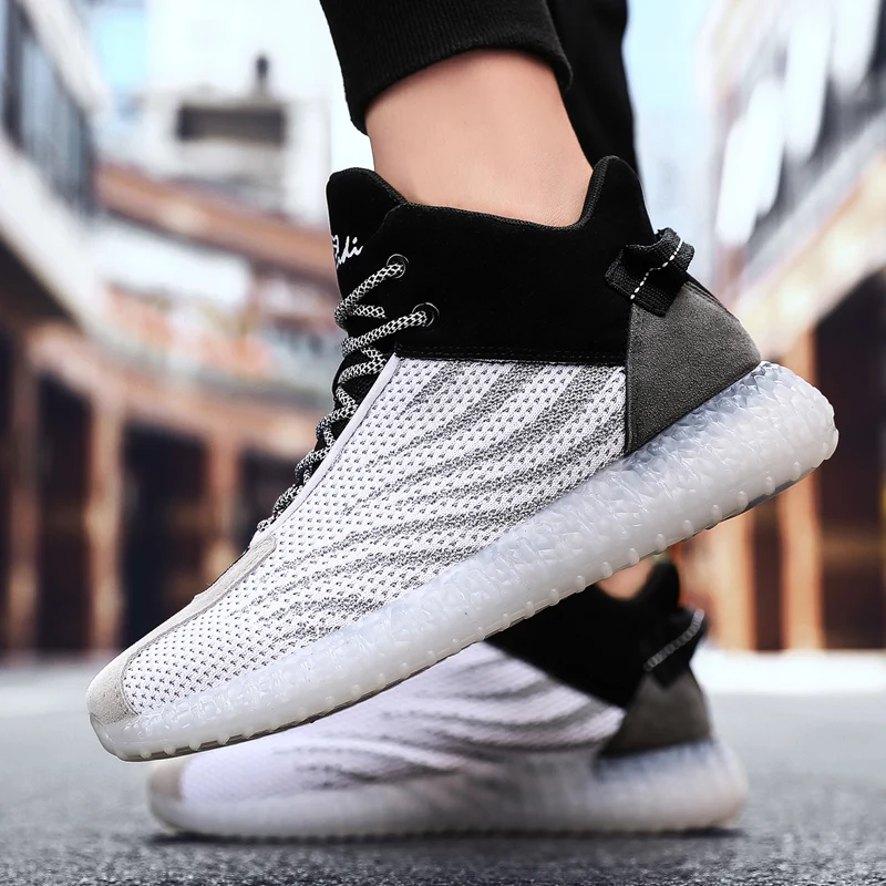 Мужские кроссовки Flyknit; Осенняя повседневная обувь; удобная дышащая легкая износостойкая Мужская обувь; Прямая поставка; AODLEE