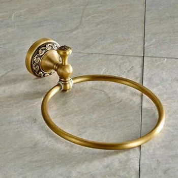 

Bath Towel Ring Holder Brass Round Home Hotel Bathroom Decorative Hanger Storage