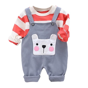 

baby boy clothes sets toddler cartoon striped T-shirt +beb pants outfits suit for toddler outfits tracksuit#1