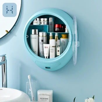 

Large Capacity Makeup Organizer Bathroom Wall Mounted Waterproof Storage Box Dressing Table Cosmetics Rangement Storage Case