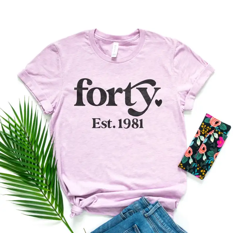 

Est 1981 - Forty & Fabulous Bday Gift - 40 Birthday Outfit -Girls Women Birthday -Unisex Graphic Tee t shirt women shirts women