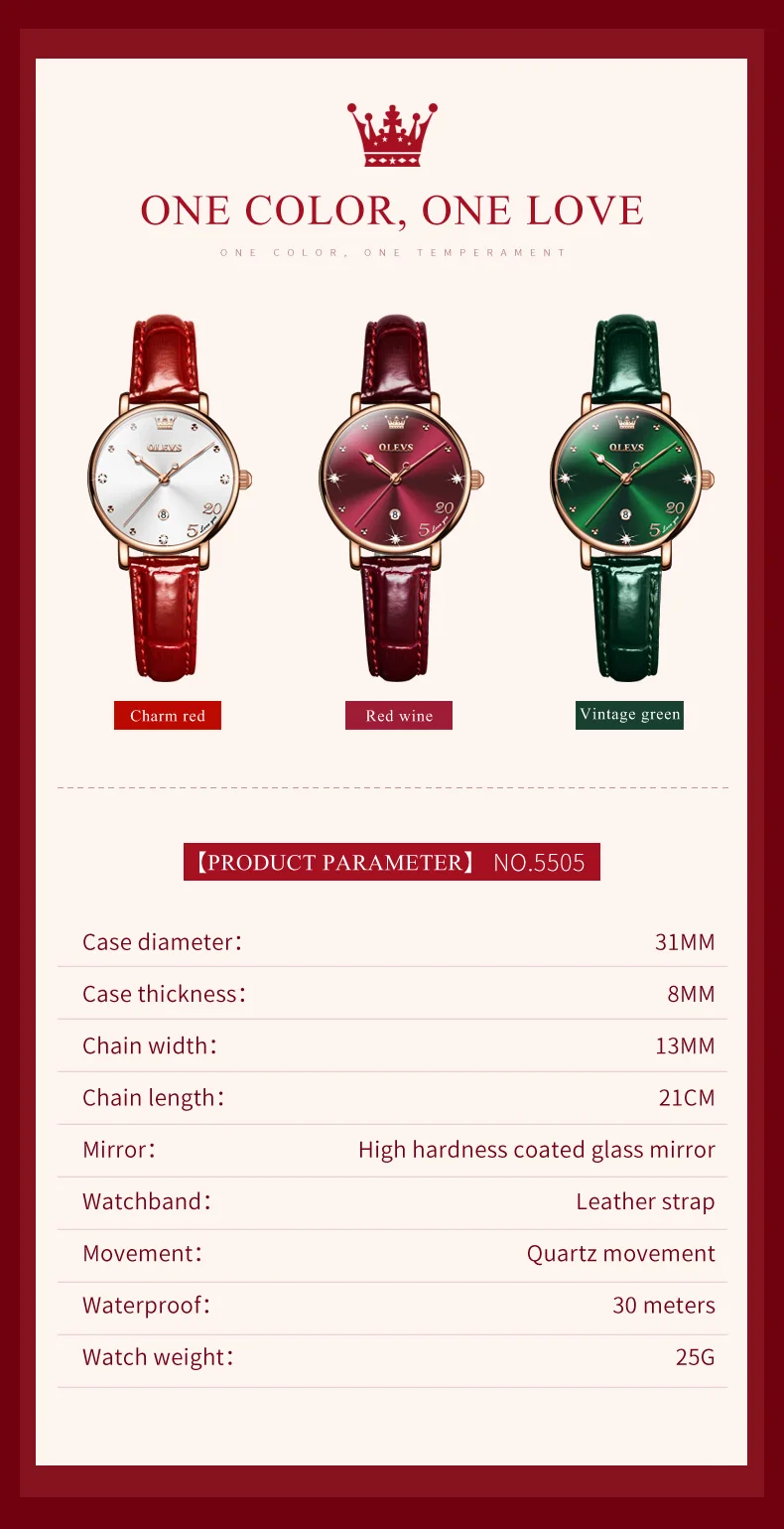 OLEVS 5505 Women Luxury Quartz Watch description image 10
