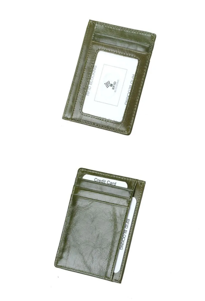New Men's RFID Blocking Credit Card Holder PU Leather Slim Credit Card Holder RFID Anti-chief Fashion Vintage Card Holder