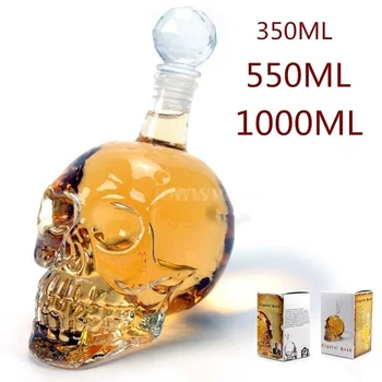

125ML/350ML/550ML/1000ML Creative Crystal Skull Shot Glass Drinking Bar Dining Whiskey Bottle Wine Bottle DDC-41