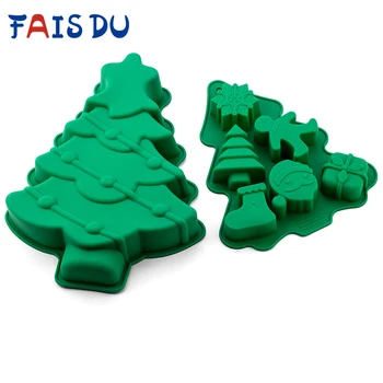 

Christmas Tree Silicone Mold Cake Molds Decoration Tools Baking Accessories Tools for Christmas Snowflake Gingerbread