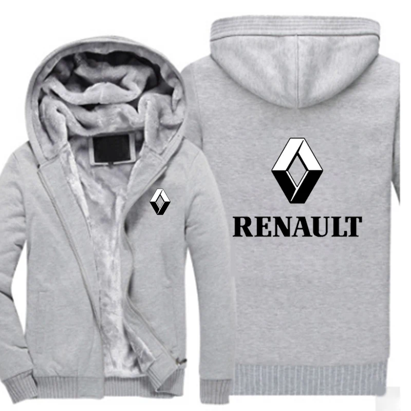 7 Зимняя куртка с капюшоном на молнии с логотипом автомобиля Renault, унисекс, повседневное утепленное Пальто Harajuku, популярная спортивная толстовка белого цвета с принтом - Цвет: 7