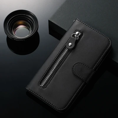 Black Кожаный чехол-бумажник с откидной крышкой для Etui Xio mi Red mi 6 Pro 7 Y3 K20 Pro Note 7 mi 9T Чехол-книжка - Цвет: Black