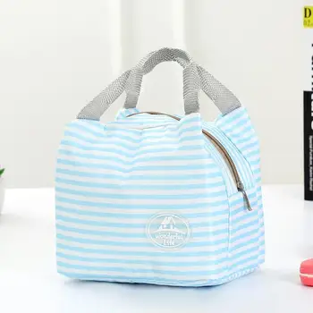 

Lunch Bag Insulated Cold Stripe Picnic Carry Case Thermal Portable Lunch Box Bento Pouch Lunch Container Food Storage Bags