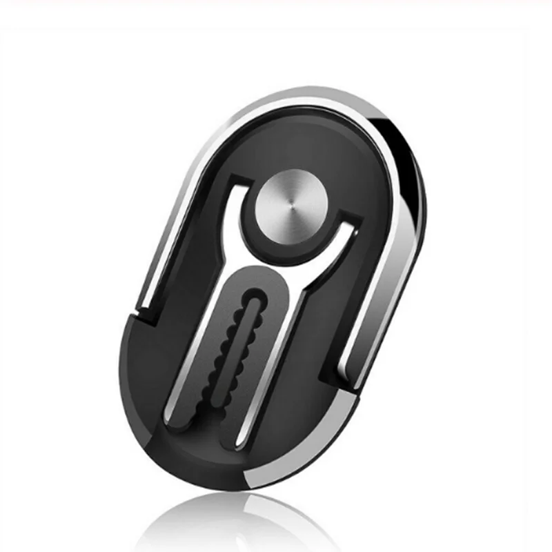 Многофункциональный Автомобильный держатель для мобильного телефона, установленный в автомобильной вентиляционной подставке для samsung S10 iPhone X huawei P30, кольцевой кронштейн для телефона - Цвет: Black