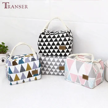 

1pcs Pattern Cooler Lunch Box Portable Insulated Canvas Lunch Bag Thermal Food Picnic Travel Convenient Lunch Bags For Women