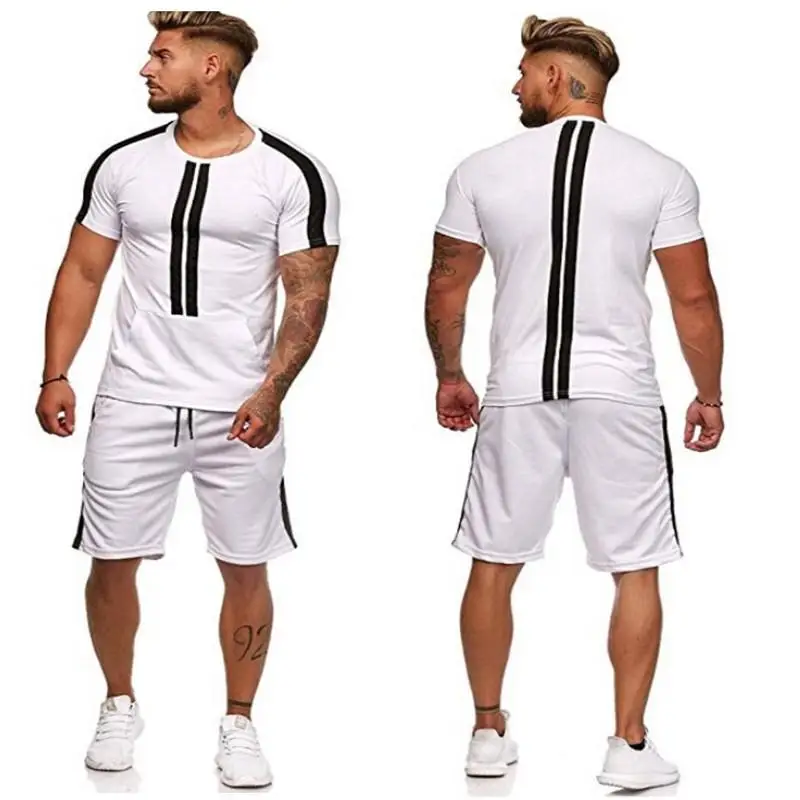 Great Value Tracksuit Men New Summer Cotton Short Set Men Brand Tshirt Men Breathable Casual Beach 2019 T-shirt Suit Fashion Suit Men