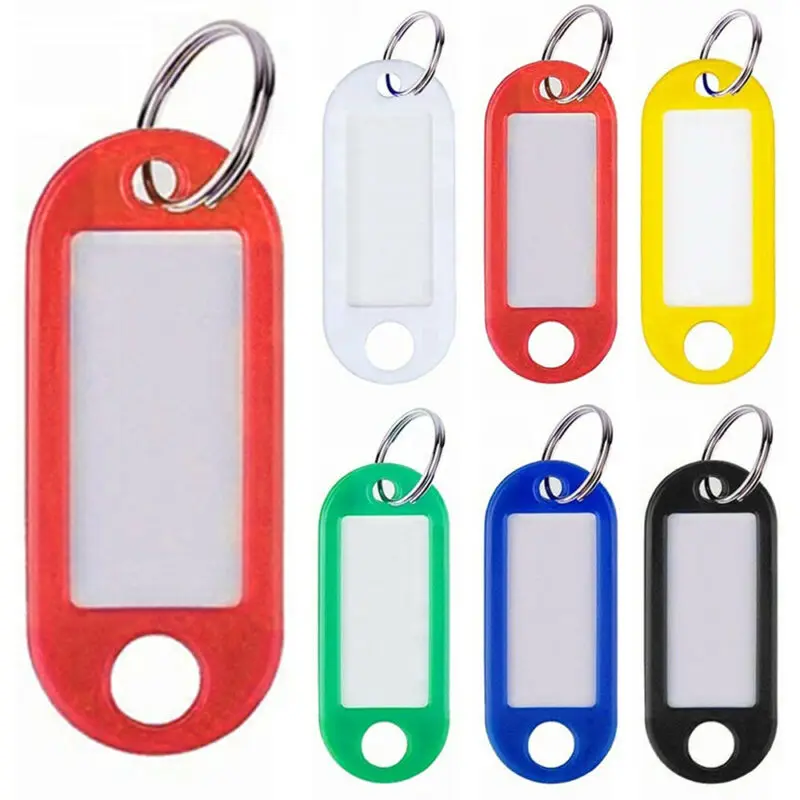 Key Tags Plastic Key Rings Paper Inserts ID Tag Name Label Key Fob