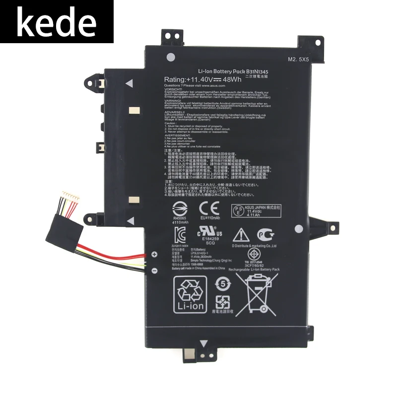 Kede ноутбук батарея B31N1345 для ASUS TP500L TP500LA TP500LN TP500LB 11,4 в 48wh
