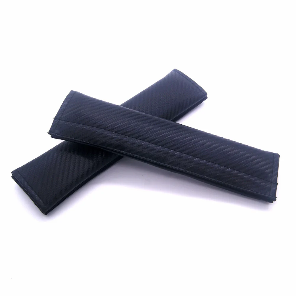 2 шт. углеродного волокна Накладка для ремня безопасности автомобиля плечо