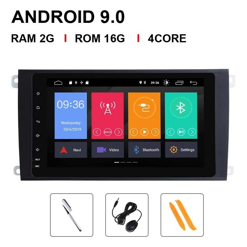 4 Core 16 ROM 4G 64GB ips DSP Авторадио 2 Din Android 9 автомобильный мультимедийный плеер для Porsche Cayenne GTS 2003-2010GPS навигационное головное устройство аудиосистемы - Цвет: 4 Core 16 ROM