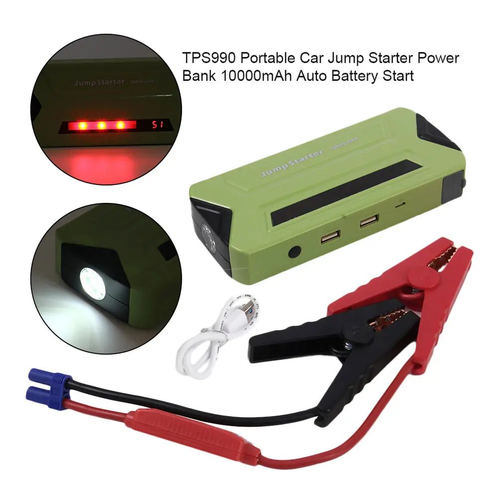 

TPS990 Portable Car Jump Starter Power Bank 10000mAh Auto Battery Emergency Charger for Petrol and Jump Start