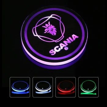 

2X for Tamiya Scania Car Logo Light LED Cup Drink Holder Anti Slip For SCANIA Taz Accessories