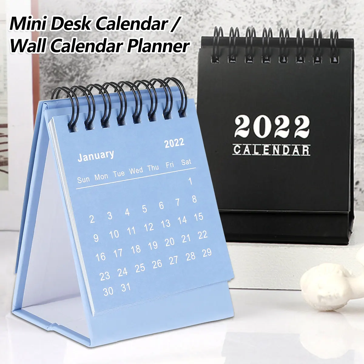 LANCHEN 2021-2022 Mini Calendario de Escritorio de Color sólido Simple planificador de Mesa 2021.7-2022.12 página Grande mensual 18 Meses para planificación 