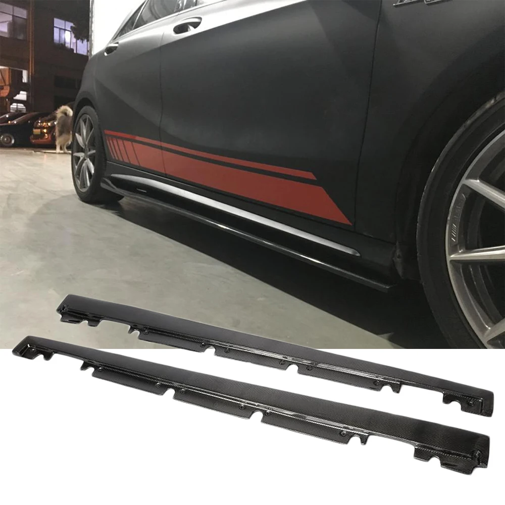 CLA класс углеродного волокна сторона тела юбка фартук для Mercedes Benz класс W176 A45 CLA класс W117 C117 CLA45 AMG 2013
