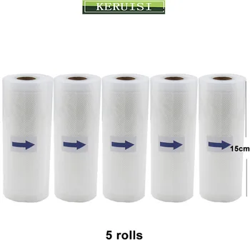 

KERUISI 5 Rolls/lot Vacuum Bags for Vacuum Sealer Food Storage Film Vacuum Seal Bags Kitchen Appliance Sous Vide Packing Bag