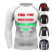 Imprimir sua própria imagem da foto e texto t topo treino ginásio rash guards