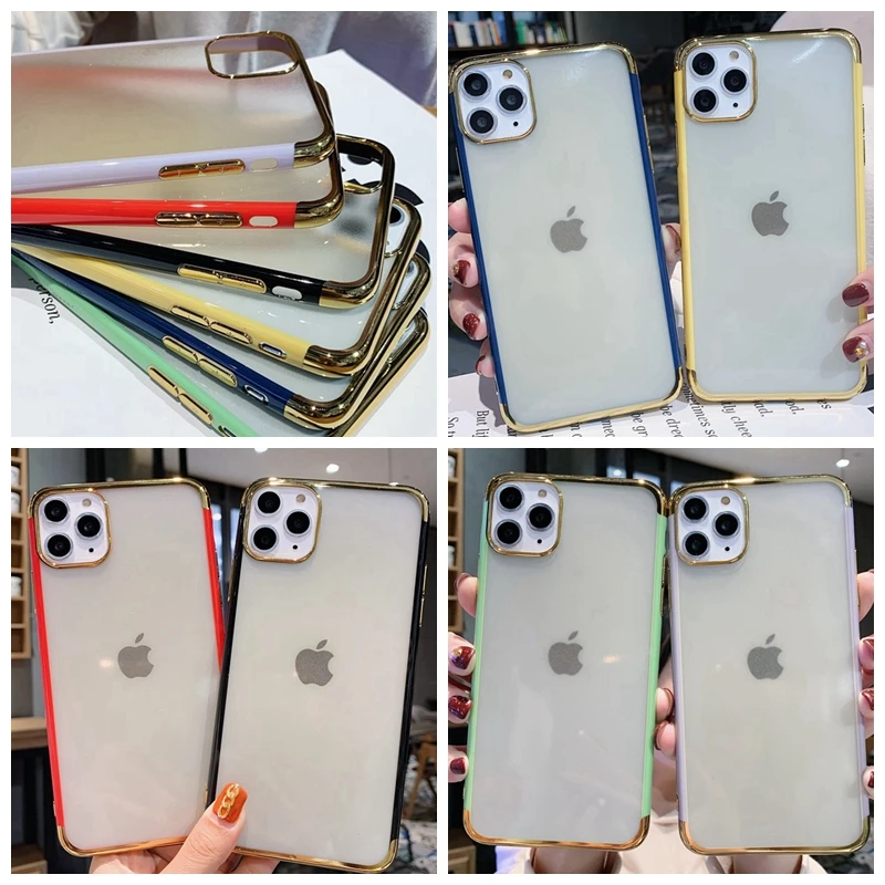 Ультратонкий Роскошный чехол для iPhone 11 Pro Max с гальваническим покрытием золотой
