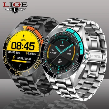 

LIGE 2020 New Men Smart watch Waterproof Sport Heart Rate Blood Pressure Pedometer Smartwatch Sleep Information Reminder Watches