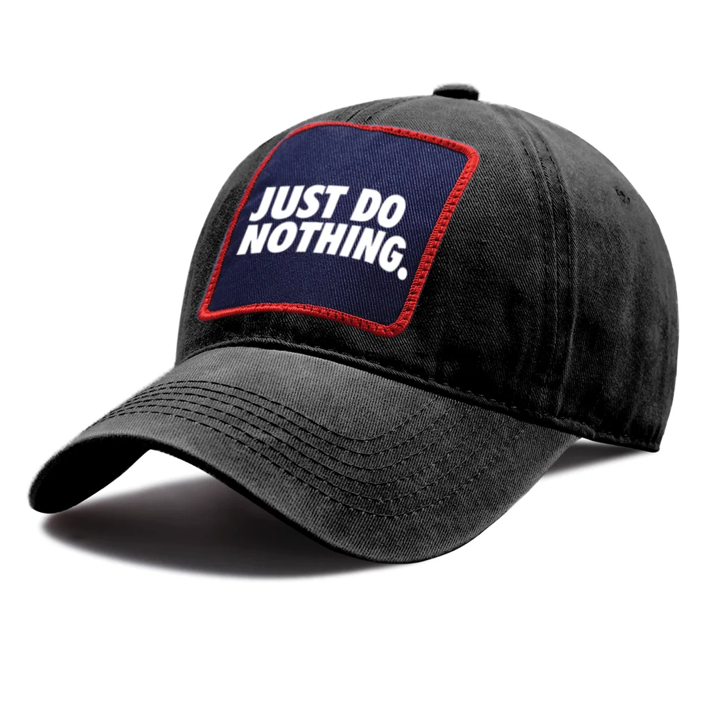 

Just Do Nothing Letter Print Trucker Caps Women Snapback Hat Unisex Retro Sport Riding Hat Men Outdoor Sun Shade Baseball Cap