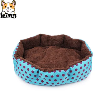 

Pet Bed for Small medium Dog&cat Beds Fashion 2020 New Dot Printed Octagonal Kennel Dog Warm pet soft bed