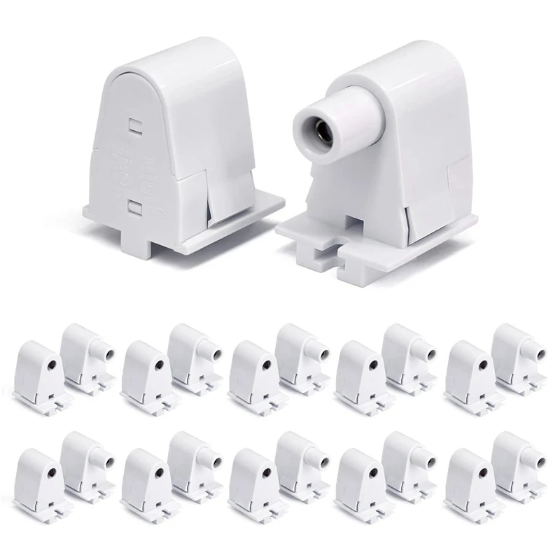 UL Listed Non-Shunted T8 Lamp Holder Socket Tombstone with 12 inches Wires Attached for LED Fluorescent Tube Replacements Turn-Type Lampholder Socket Etlin-Daniels Pack of 15 