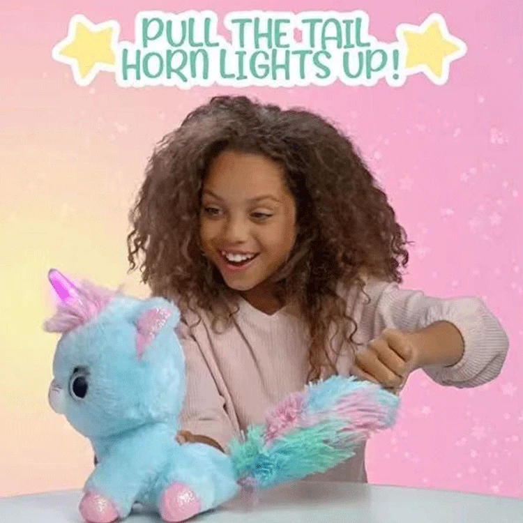 Interactive Luminous Unicorn Simulation Touch Kitten With Music Children's Plush Electric Toy Girl Gift