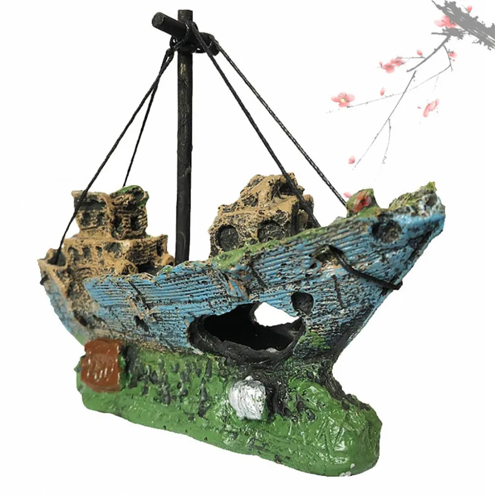 Garden decoration pirate ship aquarium landscaping fish tank landscaping decoration aquarium fish tank landscape pirate 30S5 (3)