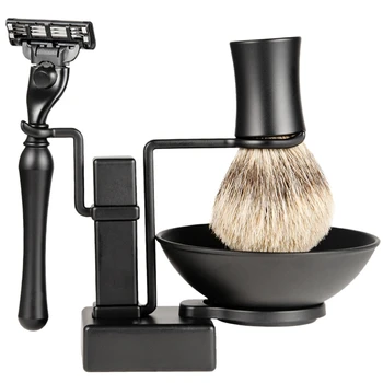 

1Set 3Pcs Professional Black Shaving Brush Holder Support Men's Shaving Brush Beard Brush Shaving Tool
