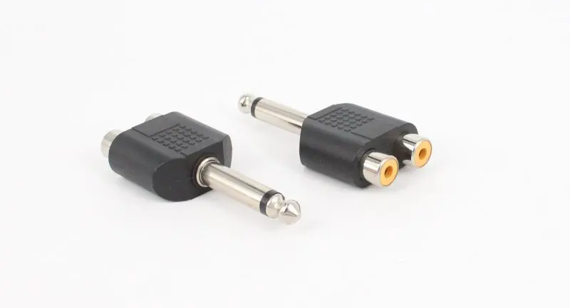 Моно 2 полюсный разъем 6 35 мм на 2xRCA аудиоконвертер двойная розетка RCA 5 штекер