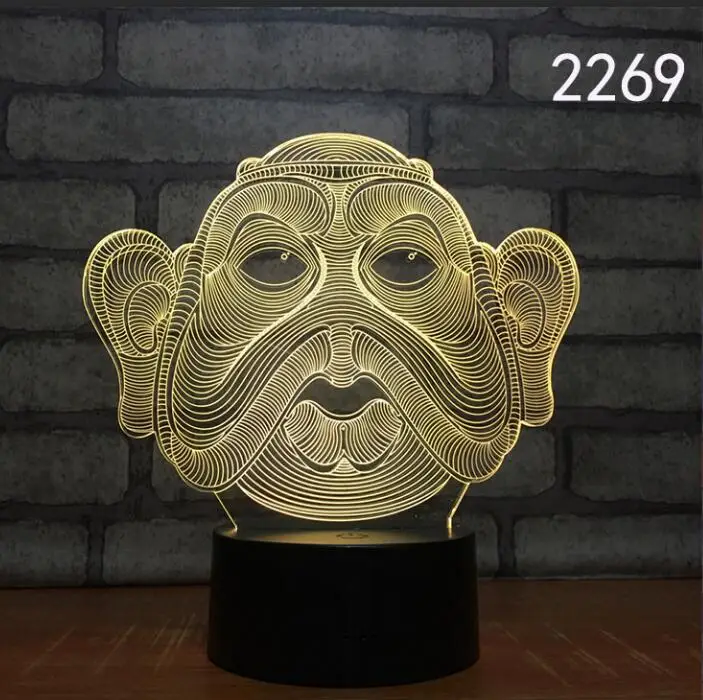 3d lamp 4 Зебра Медведь обезьяна милая форма животных акриловая Светодиодная лампа 3D ночник для детей спальное освещение мультфильм подарок дропшиппинг - Испускаемый цвет: 3d lamp 4