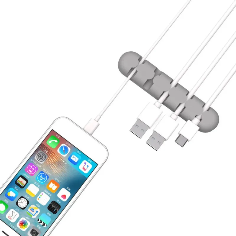 Держатель для usb-кабеля силиконовые Кабельные прихваты гибкий кабель намотки управление зажимы держатель для мыши клавиатуры наушники гарнитура