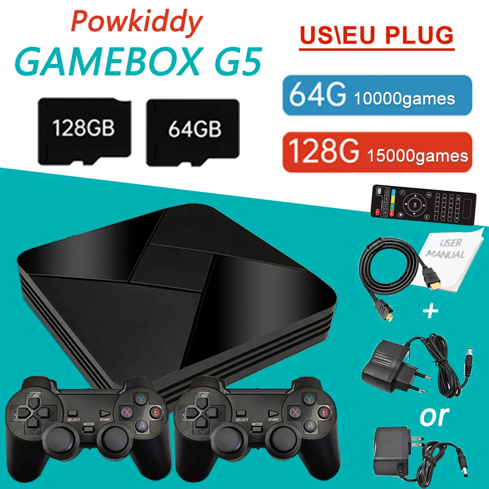 Powkiddy G5 S905l Video Game Console Mini Game Box Emulator Games Wifi Retro Tv Box Gaming Player Wired Wireless Video Game Consoles Aliexpress