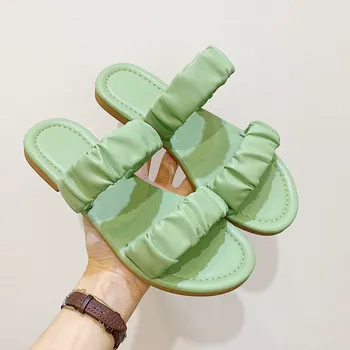 

SLHJC Summer Candy Color Beach Slippers Women Casual Flat Heel Open Toe Fashion Sandals Holiday Outside Cozy Slides Drags
