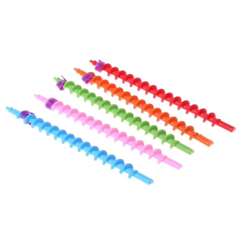 26Pcs Long Plastic Styling Barber Salon Tool Hairdressing Spiral Hair Perm Rod